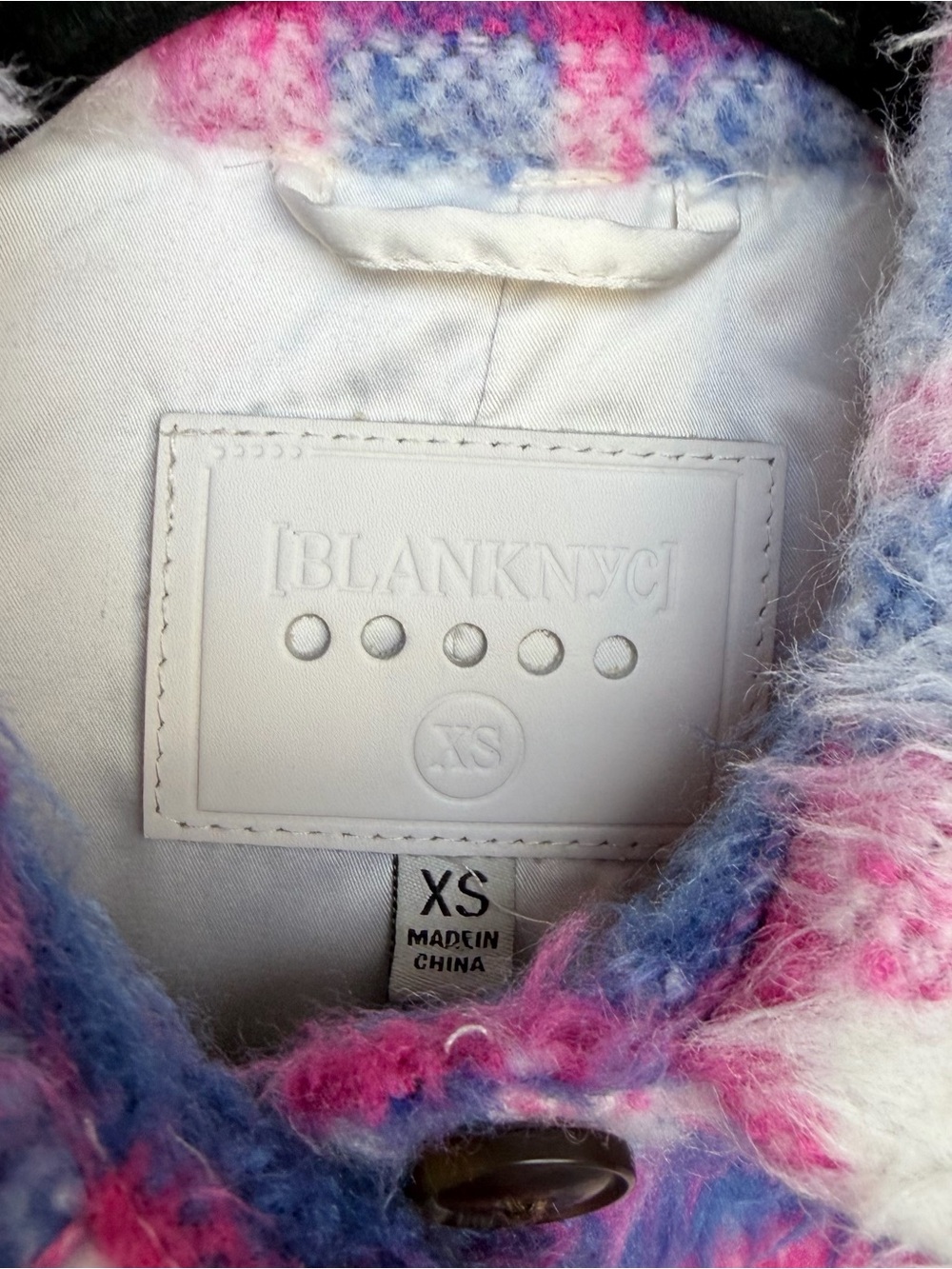 $158Anthropology BlankNYC Prime Time Plaid Jacket XS Pink Wool Blend Shacket - Picture 8 of 12